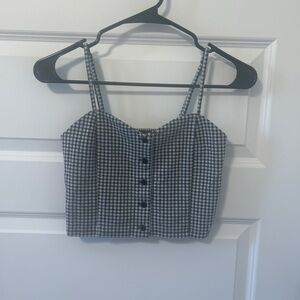Black and White Checkered Women's Top